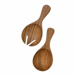 Tell Me More Teak salladsbestick small 2 delar Brun