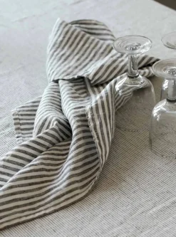 Outlet Tell Me More kökshandduk linne 50x70 cm Grey-white