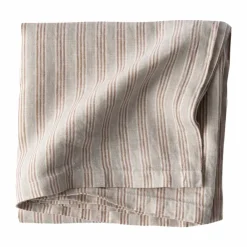 Tell Me More linneduk 145x145 cm Hazelnut stripe