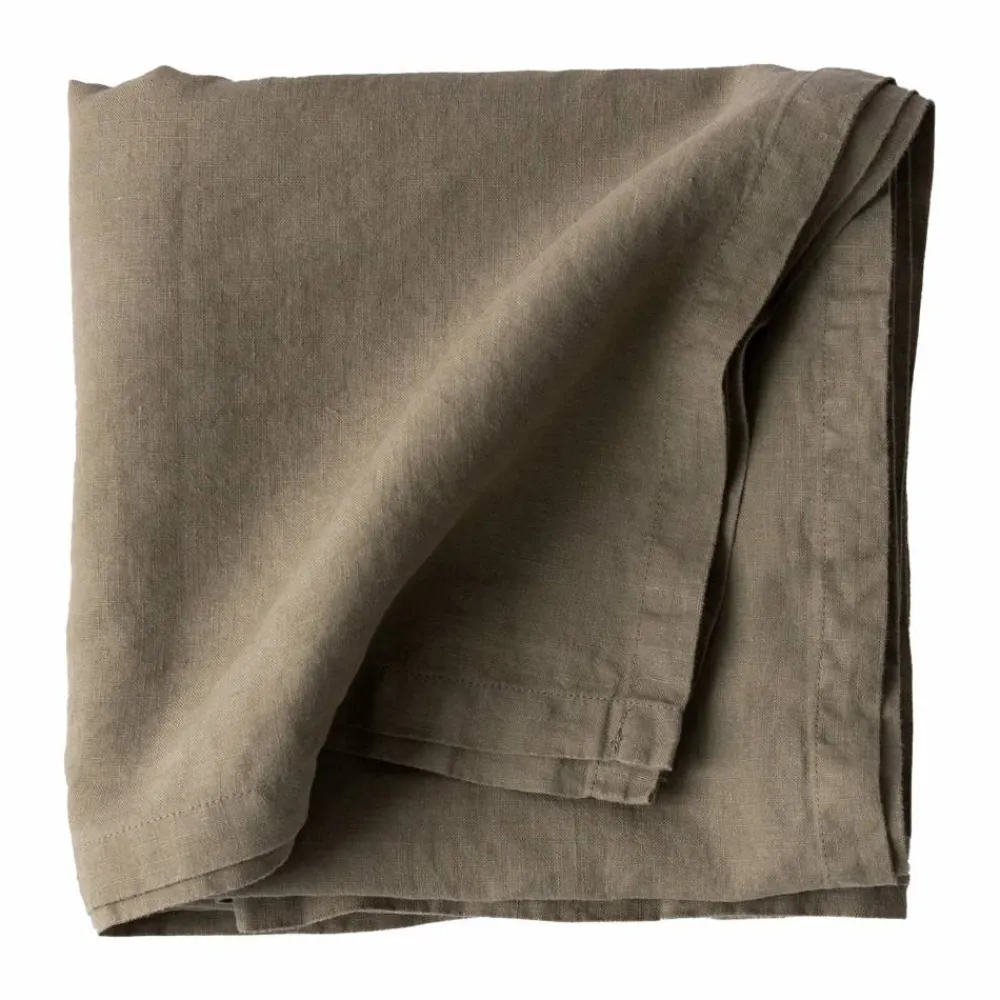 Tell Me More linneduk 145x145 cm Olive