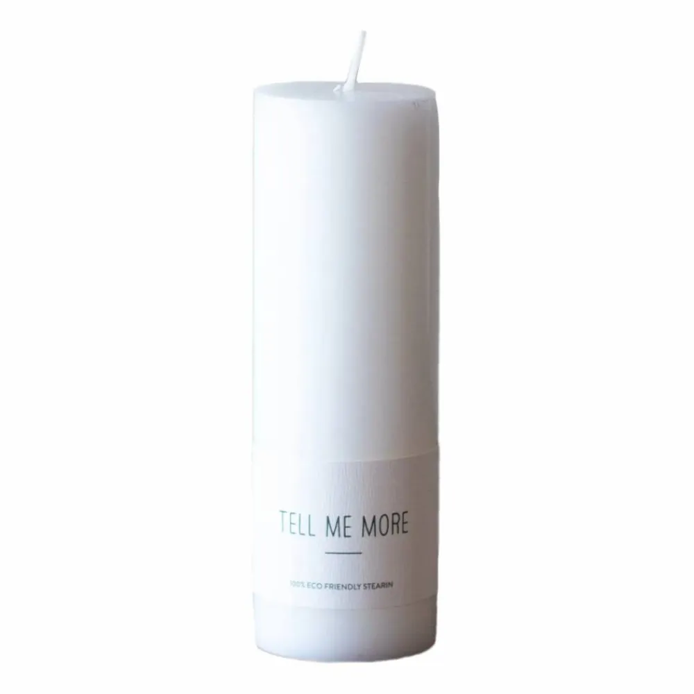 Tell Me More stearinljus L 15 cm Vit