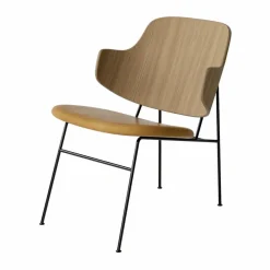 Audo Copenhagen The Penguin loungestol klädd sits Dakar 0250-ekfanér-svart stål