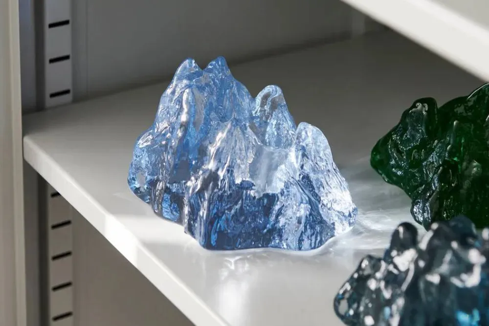 Kosta Boda The Rock ljuslykta 91 mm Ice blue