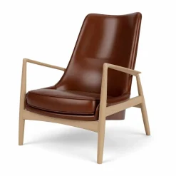 Audo Copenhagen The Seal loungestol hög rygg Re-wool 0218-valnöt