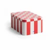 Hot HAY Tin Container förvaringsburk small Red-off white