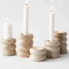 Tell Me More Travertine ljusstake Medium 8 cm