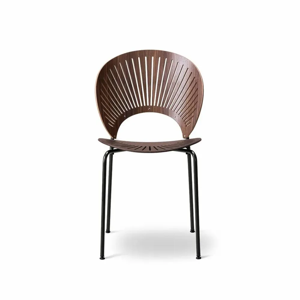 New Fredericia Furniture Trinidad 3398 stol Klarlackad valnöt-ben svart
