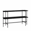 Best GUBI TS Console avlastningsbord 120x30x72 cm black marquina marble-svart stativ-2 marmorhyllor