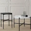 Sale GUBI TS Round soffbord white carrara marble ø105 svart stativ