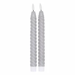 Scandi Essentials Twisted LED-ljus 25 cm 2-pack Grå
