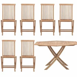Skargaarden Viken matgrupp - 1 bord och 6 stolar - teak