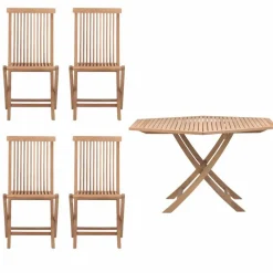 Skargaarden Viken matgrupp - 1 bord och 4 stolar - teak
