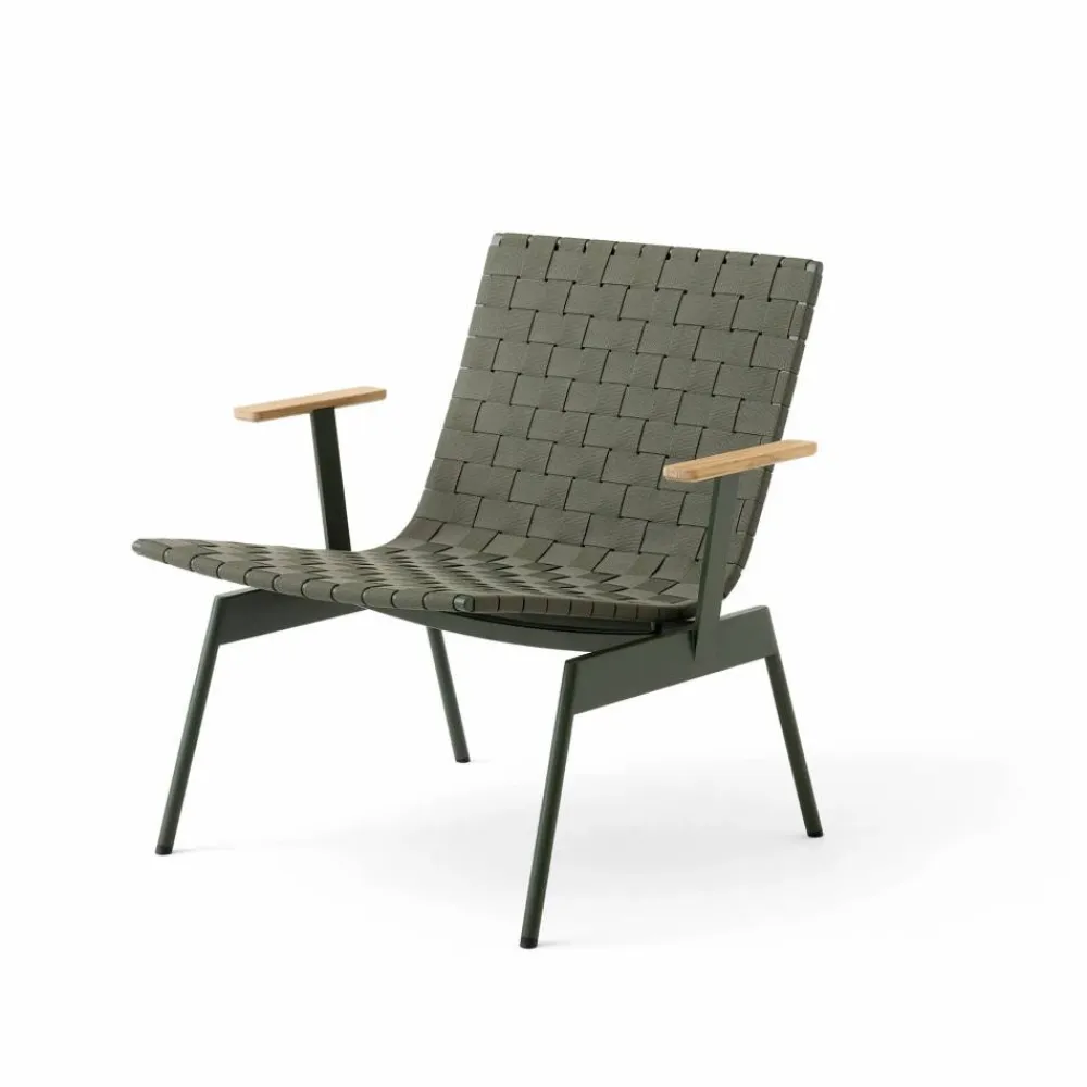 Online &Tradition Ville Outdoor AV45 loungestol med armstöd Bronze green