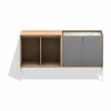 Clearance Vipp 675 Cabinet skåp - Ljus ek-aluminium-marmor 120x68x38 cm