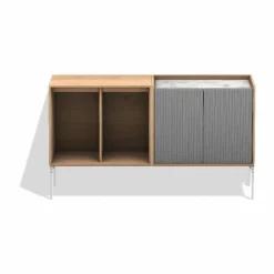 Clearance Vipp 675 Cabinet skåp - Ljus ek-aluminium-marmor 120x68x38 cm