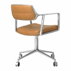 Clearance Vipp 453 Swivel kontorsstol med hjul Leather camel-pol. aluminium
