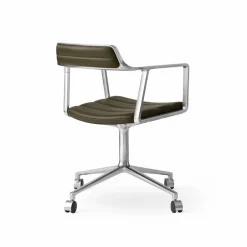 Outlet Vipp 452 Swivel kontorsstol med hjul Pol. aluminium-bosco green