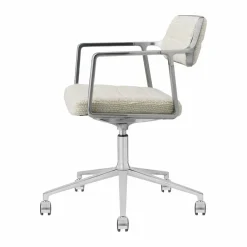 Vipp 453+ Swivel kontorsstol med hjul Wavy off white-light grey-pol. aluminium