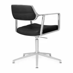 Vipp 453+ Swivel kontorsstol Pol. aluminium-black leather