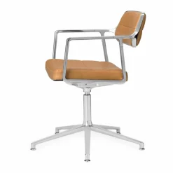 Discount Vipp 453+ Swivel kontorsstol Pol. aluminium-camel leather