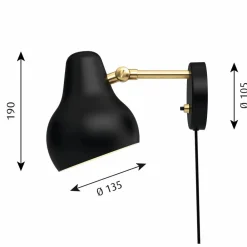 Sale Louis Poulsen VL38 vägglampa Svart