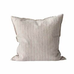 Tell Me More Washed linen kuddfodral 50x50 cm Hazelnut stripe